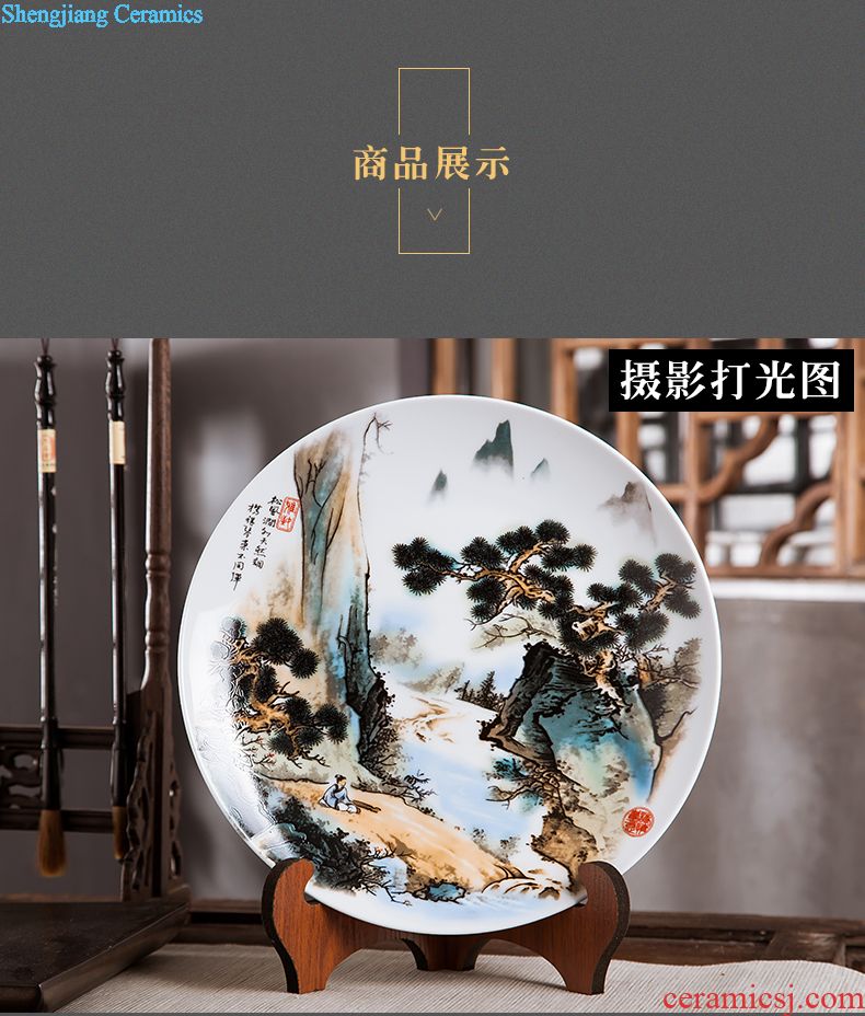 Jingdezhen ceramics furnishing articles household decorations hanging dish sitting room ark auspicious decoration plate of Chinese arts and crafts