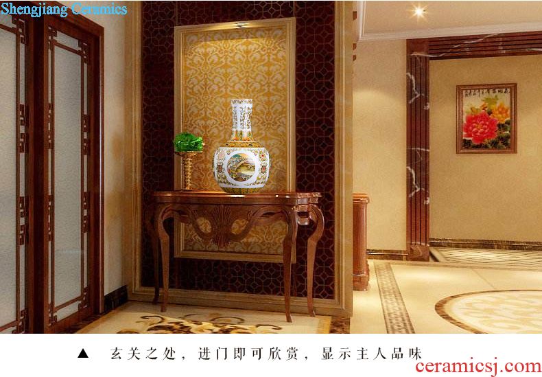 Jingdezhen ceramic vase landing pure white vase modern european-style villa hotel sitting room place large vases, flower arrangement