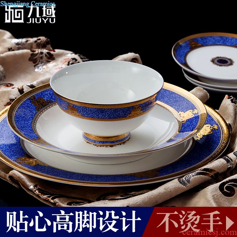 Glair jingdezhen ceramic nine domain 56 skull porcelain tableware suit Traditional blue and white porcelain dish dish suits