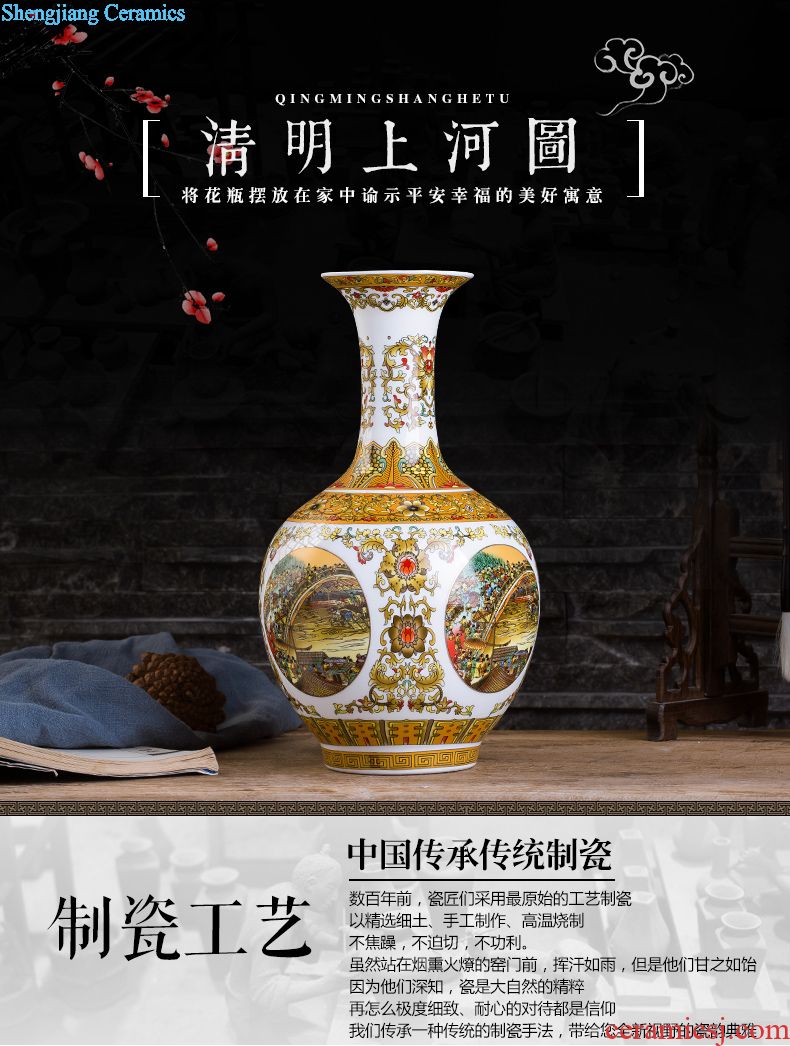 Jingdezhen ceramic vase landing pure white vase modern european-style villa hotel sitting room place large vases, flower arrangement