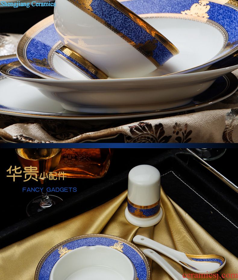 Glair jingdezhen ceramic nine domain 56 skull porcelain tableware suit Traditional blue and white porcelain dish dish suits