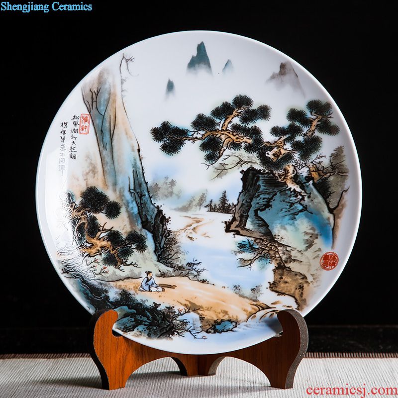 Jingdezhen ceramics furnishing articles household decorations hanging dish sitting room ark auspicious decoration plate of Chinese arts and crafts