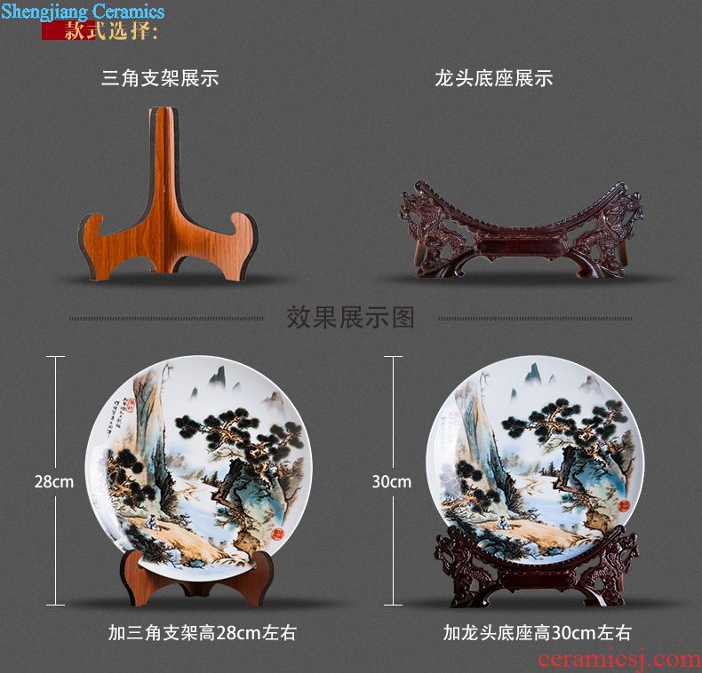 Jingdezhen ceramics furnishing articles household decorations hanging dish sitting room ark auspicious decoration plate of Chinese arts and crafts