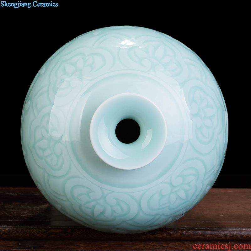 Jingdezhen ceramics by hand draw pastel XianGe qing ju storage caddy home sitting room adornment is placed