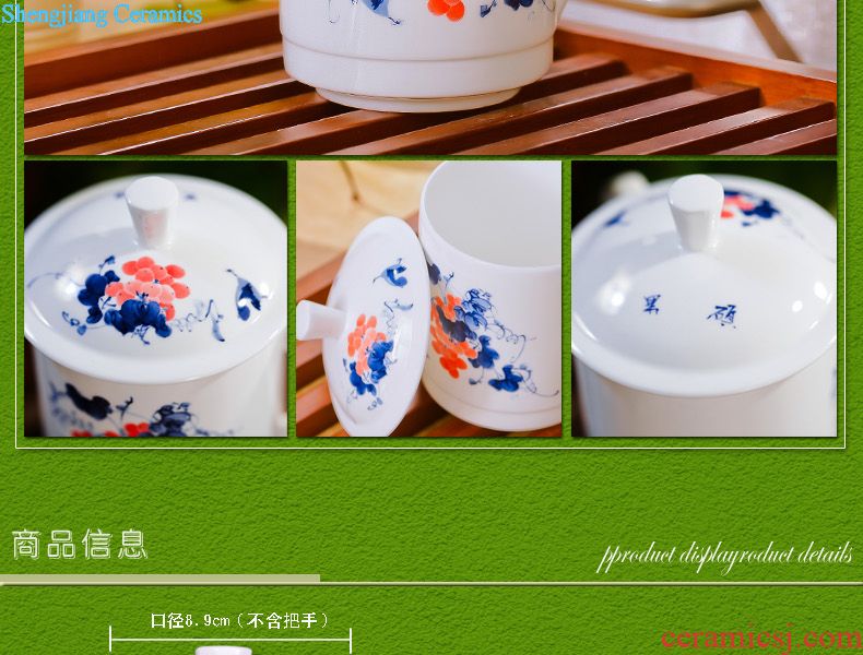 Jingdezhen single cup doucai dou color grape cup hand draw archaize ceramic tea cup sample tea cup