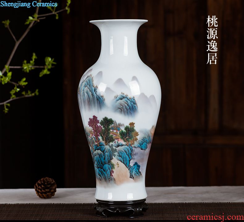 Jingdezhen ceramics furnishing articles home decorations hanging dish handicraft sitting room ark figure decoration plate of black with a silver spoon in her mouth