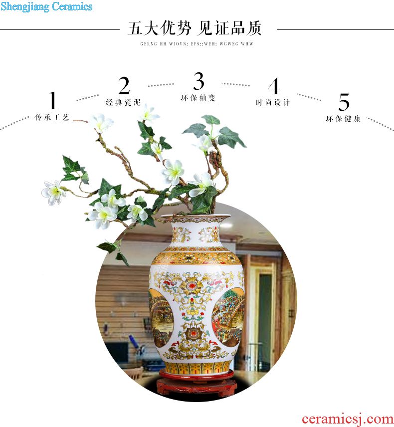 Jingdezhen ceramic vase landing pure white vase modern european-style villa hotel sitting room place large vases, flower arrangement