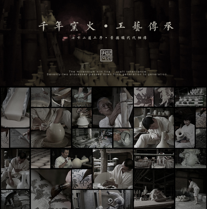 JingJun jingdezhen hand-painted ceramic teapot kung fu tea set single pot of tea set to filter the teapot