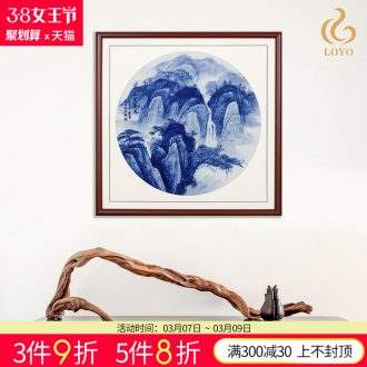 Jingdezhen ceramics porcelain plate painting shan jiang smoke adornment home sitting room background wall scenery hang a picture