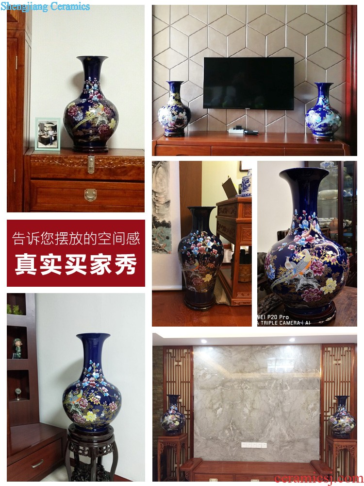 Jingdezhen archaize color glaze ruby red porcelain vase small rich ancient frame sitting room adornment of Chinese style household furnishing articles