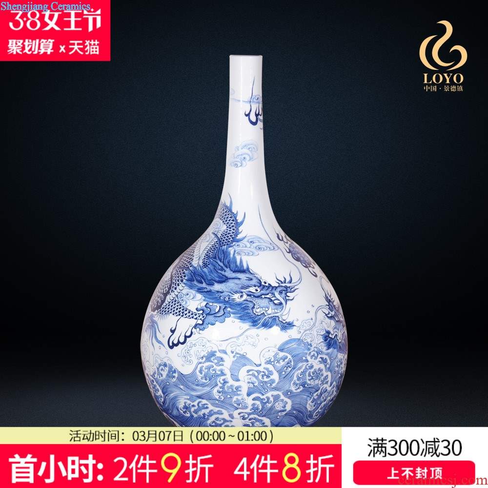 Archaize of jingdezhen ceramics powder to pick flowers wrapped branch grain ear vase Chinese style living room hotel decoration furnishing articles