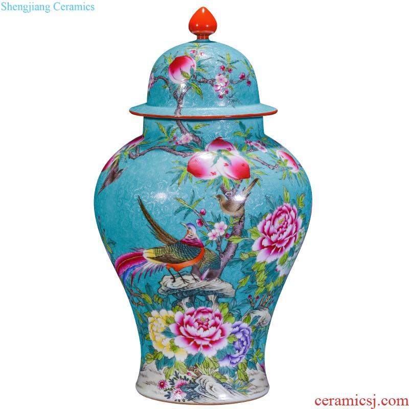 Jingdezhen ceramics furnishing articles hand-painted crane life of flower arranging big vase gift of new Chinese style household sitting room adornment ornament