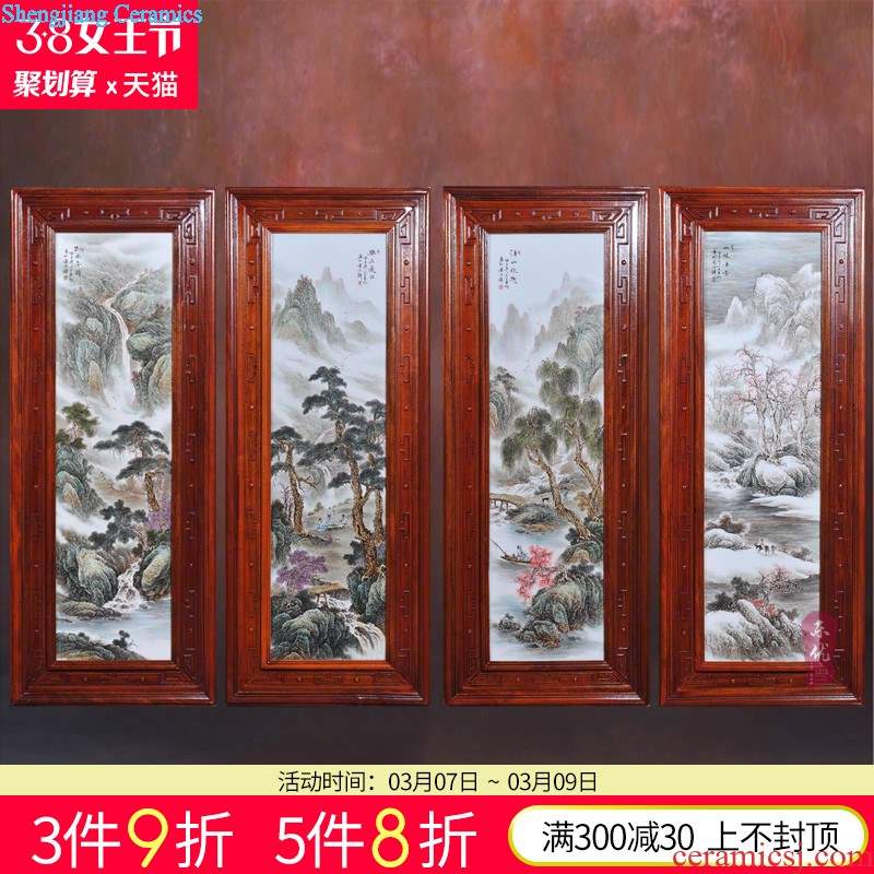 Jingdezhen ceramics porcelain plate sitting room metope adornment mural painter in porch table setting wall furnishing articles that hang a picture