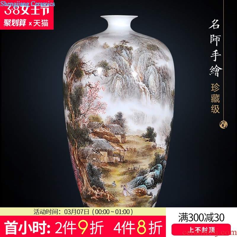 Jingdezhen ceramics vase Antique blue-and-white youligong gourd bottle decoration home furnishing articles in the living room