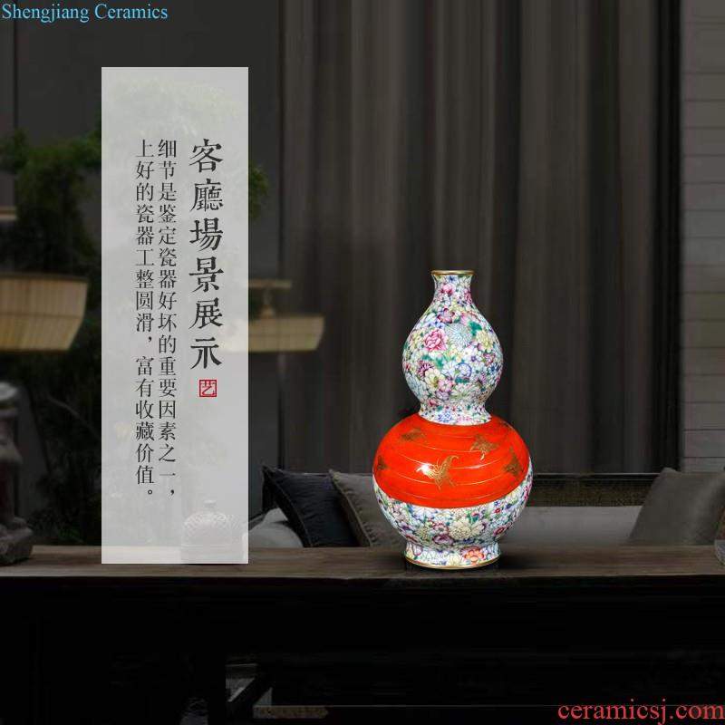 Jingdezhen ceramics hand-painted pastel wealth of large vases, new Chinese style living room flower arranging home furnishing articles