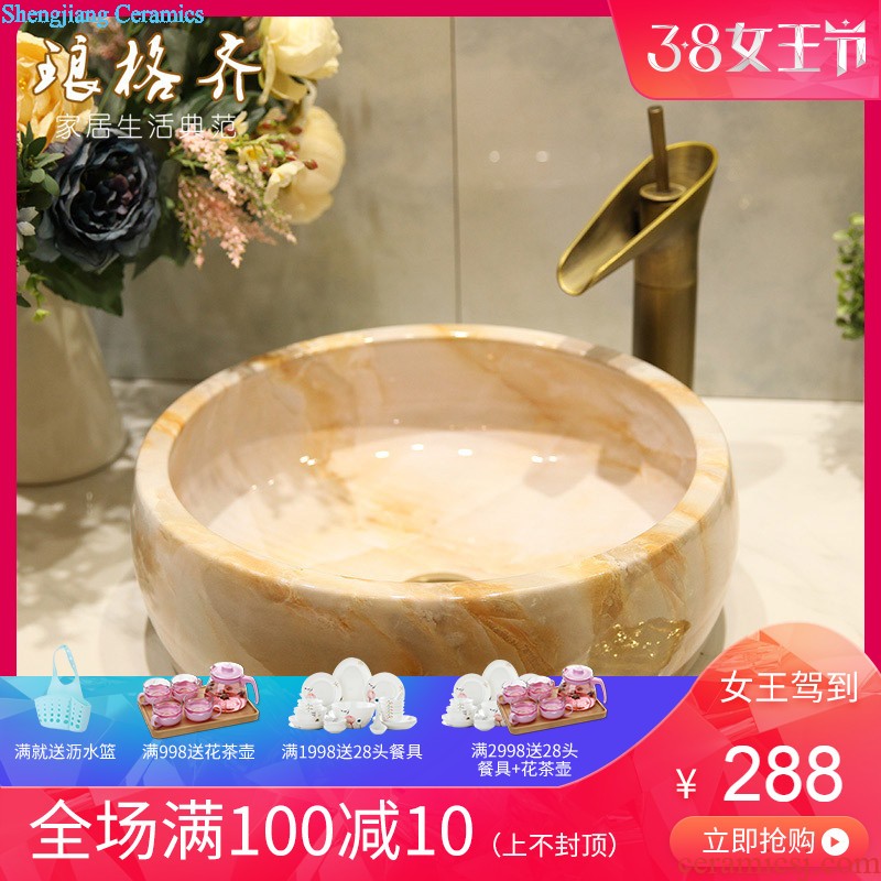 Koh larn, qi basin stage basin to art ceramic round the sink basin is the basin that wash a face wash one toilet