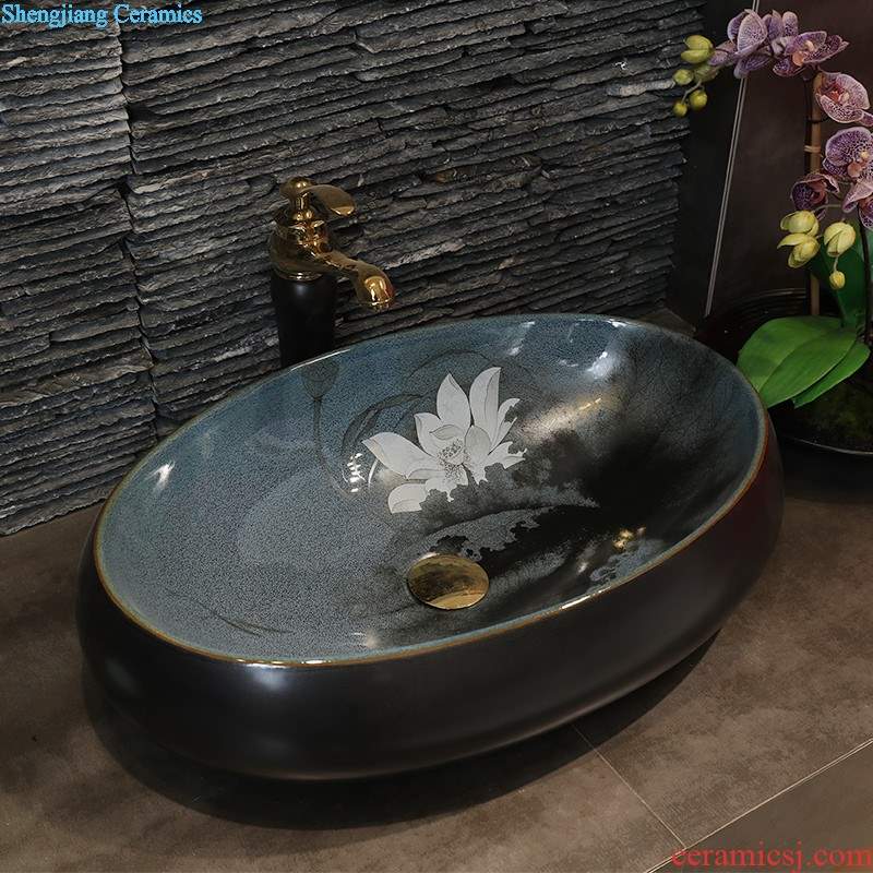 Art ceramic stage basin sink oval fashion toilet lavatory basin household balcony