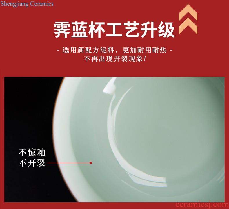 Jingdezhen kung fu tea cups kiln hand-painted teacup sample tea cup single glass ceramic tea set firewood building masters cup