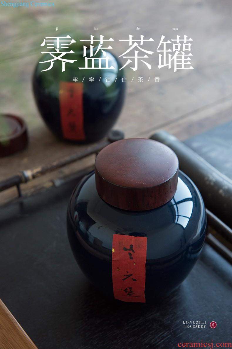 Ji blue glaze kung fu tea set a single tea cup pure manual large offerings blue master cup single cup of jingdezhen ceramics