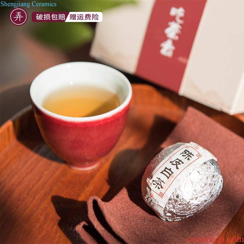 Jingdezhen kung fu tea cups ceramic tea set a single red porcelain sample tea cup, cup offering pure manual master cup single cup