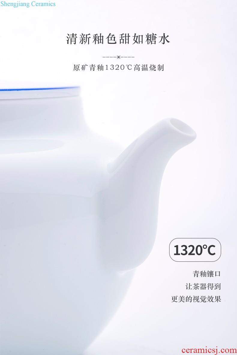 Made in jingdezhen blue and white porcelain hand-painted teapot household little teapot kung fu tea teapot single pot by hand