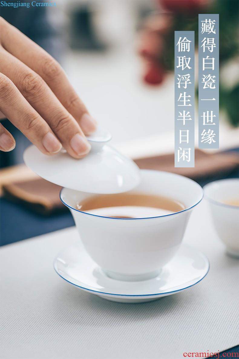 Jingdezhen porcelain sample tea cup kung fu master cup single cup thin foetus ceramic cups manual small personal tea cup