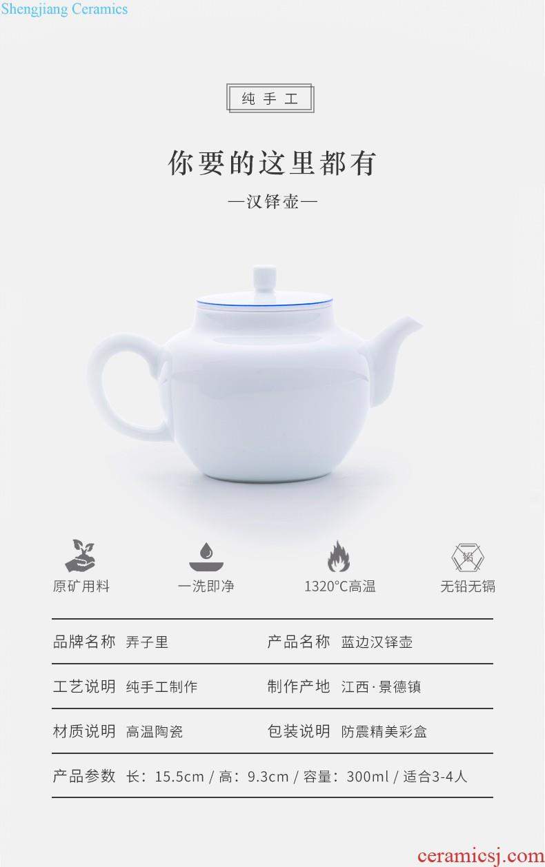 Made in jingdezhen blue and white porcelain hand-painted teapot household little teapot kung fu tea teapot single pot by hand