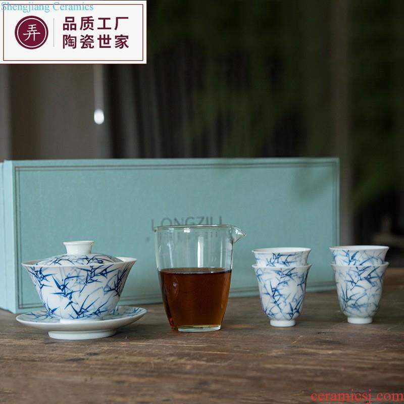 Get son left a shadow blue ice crack eight edges in the pot bearing tea tray fruit bowl meal plate jingdezhen ceramic tea saucer