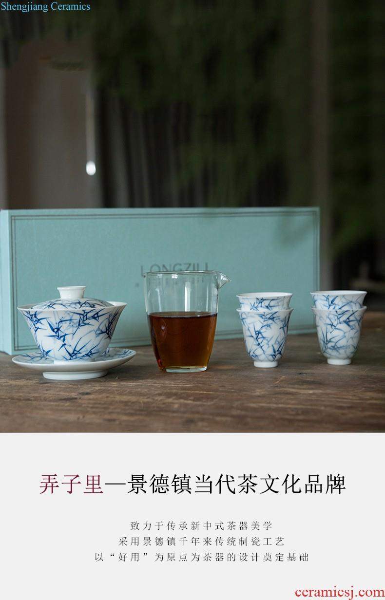 Get son left a shadow blue ice crack eight edges in the pot bearing tea tray fruit bowl meal plate jingdezhen ceramic tea saucer