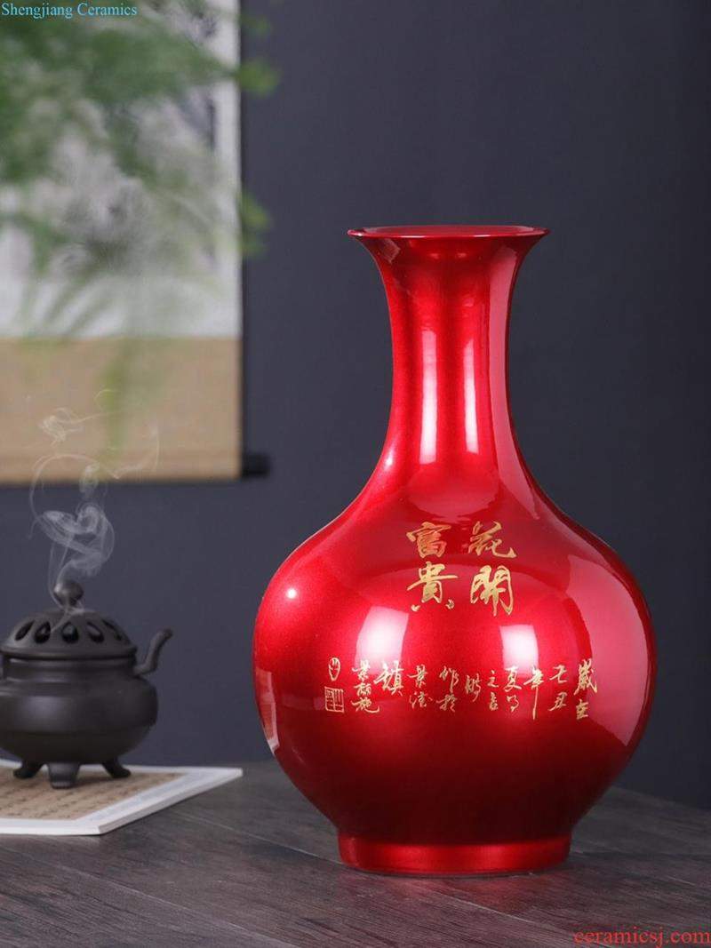 Jingdezhen ceramic vase furnishing articles sitting room flower arranging pastel hollow-out porcelain of modern Chinese style household wine accessories