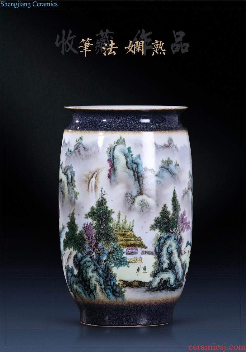 Jingdezhen ceramics big vase furnishing articles sitting room lucky bamboo modern Chinese style household adornment TV ark arranging flowers