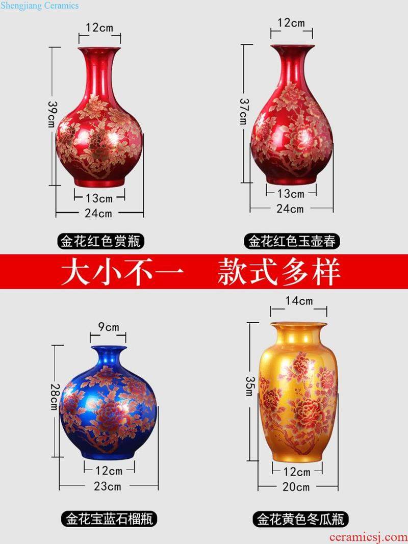 Jingdezhen ceramic vase furnishing articles sitting room flower arranging pastel hollow-out porcelain of modern Chinese style household wine accessories