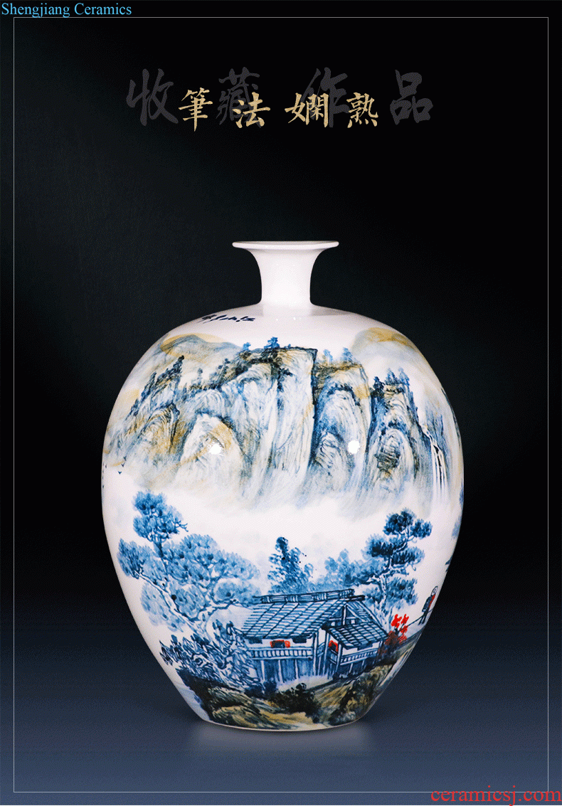 Jingdezhen ceramics vase hand-painted archaize large blue and white porcelain is the sitting room of Chinese style household adornment flower arranging furnishing articles