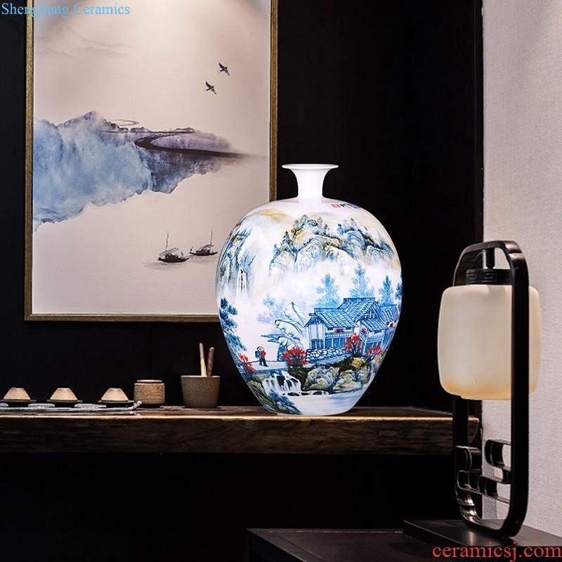 Jingdezhen ceramics vase hand-painted archaize large blue and white porcelain is the sitting room of Chinese style household adornment flower arranging furnishing articles