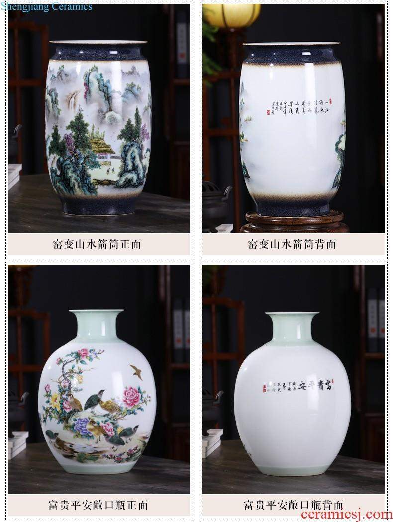 Jingdezhen ceramics furnishing articles flower arranging hand-painted archaize sitting room of large blue and white porcelain vase Chinese style household decoration