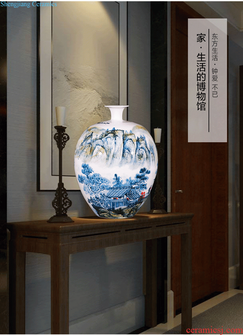 Jingdezhen ceramics vase hand-painted archaize large blue and white porcelain is the sitting room of Chinese style household adornment flower arranging furnishing articles