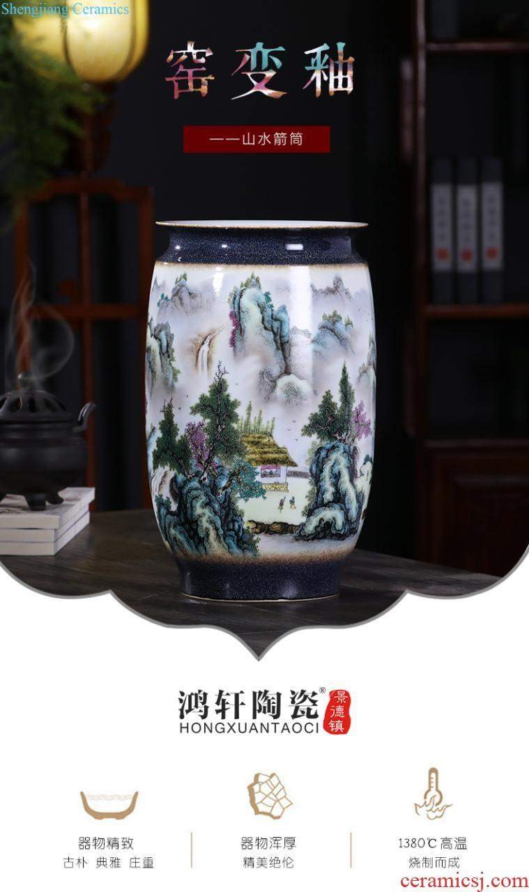 Jingdezhen ceramics big vase furnishing articles sitting room lucky bamboo modern Chinese style household adornment TV ark arranging flowers