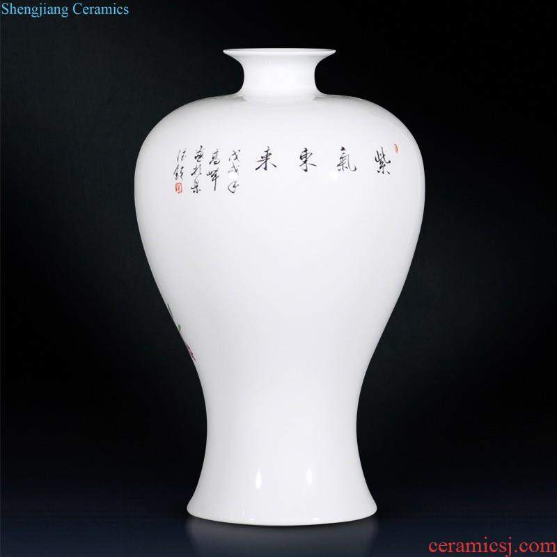 Jingdezhen ceramics vase flower arranging bouquets of dry place new Chinese style living room TV cabinet decoration home decoration