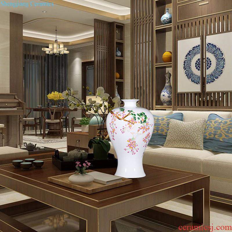 Jingdezhen ceramics vase flower arranging bouquets of dry place new Chinese style living room TV cabinet decoration home decoration