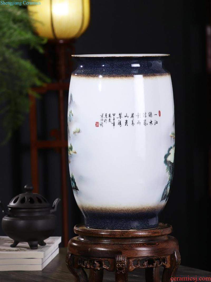 Jingdezhen ceramics big vase furnishing articles sitting room lucky bamboo modern Chinese style household adornment TV ark arranging flowers