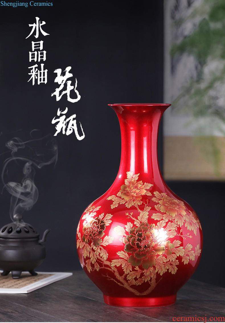 Jingdezhen ceramic vase furnishing articles sitting room flower arranging pastel hollow-out porcelain of modern Chinese style household wine accessories