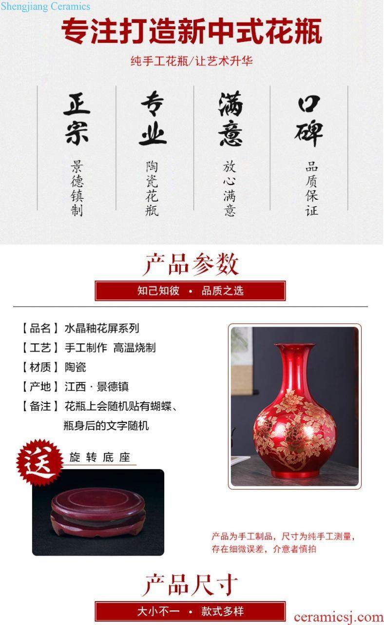 Jingdezhen ceramic vase furnishing articles sitting room flower arranging pastel hollow-out porcelain of modern Chinese style household wine accessories