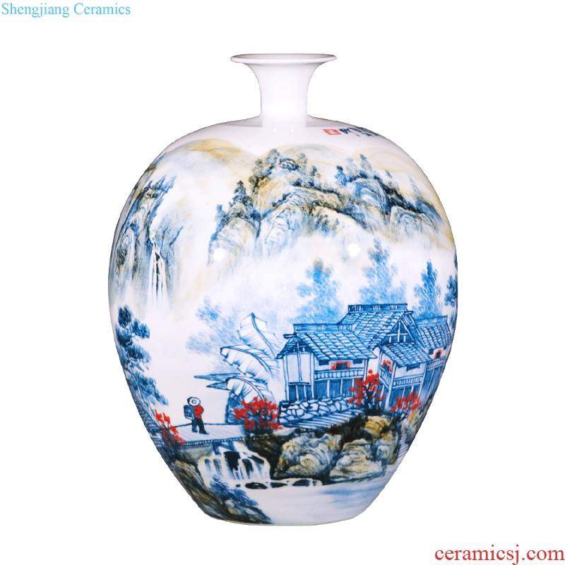 Jingdezhen ceramics vase hand-painted archaize large blue and white porcelain is the sitting room of Chinese style household adornment flower arranging furnishing articles