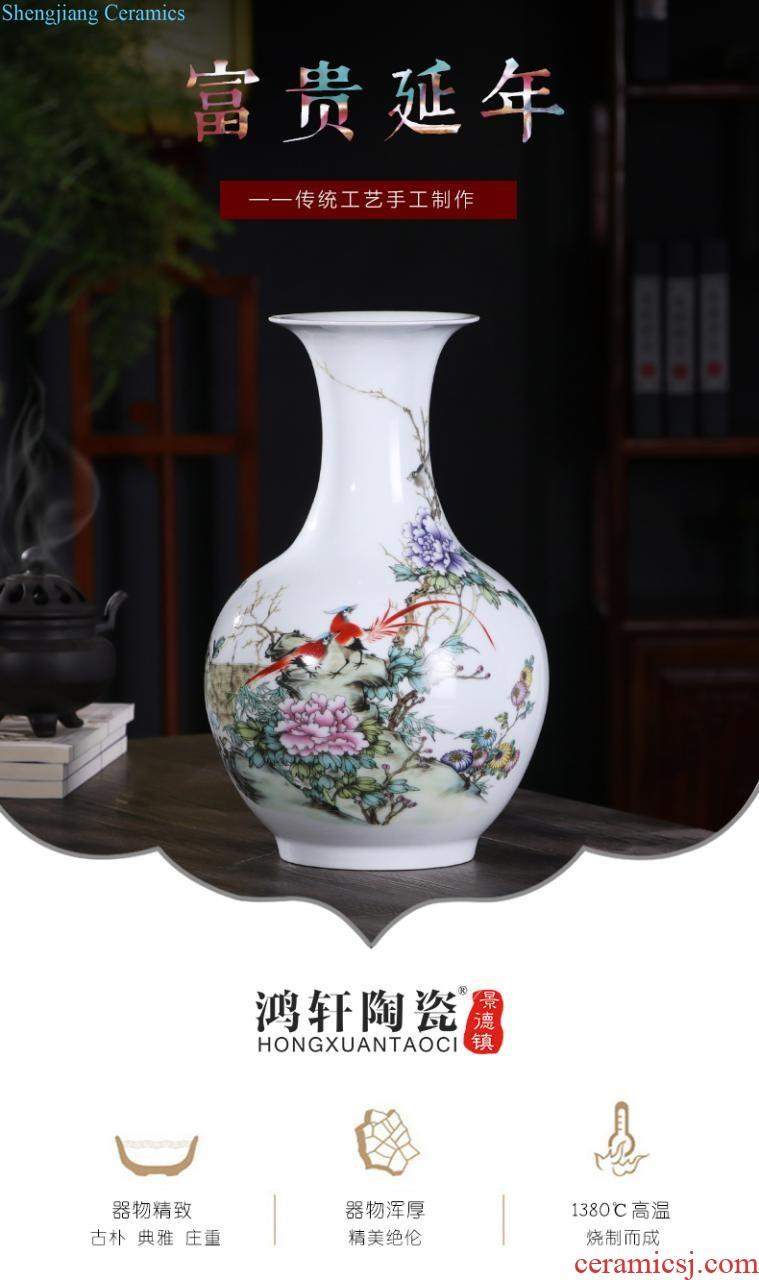 Jingdezhen ceramics furnishing articles flower arranging hand-painted archaize sitting room of large blue and white porcelain vase Chinese style household decoration