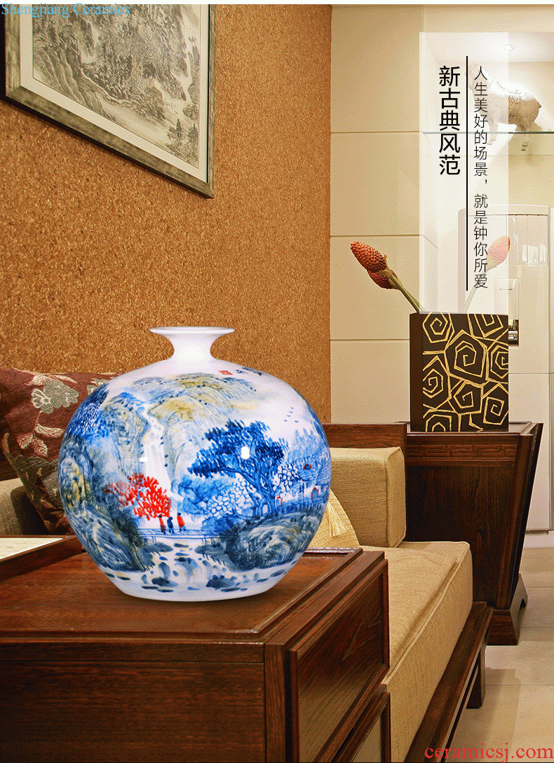 Jingdezhen ceramic creative furnishing articles jun porcelain kiln gourd vase contemporary household adornment wine sitting room decoration