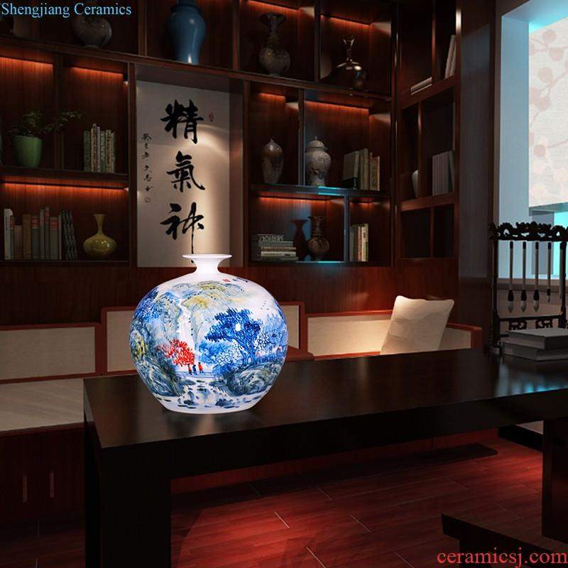 Jingdezhen ceramic creative furnishing articles jun porcelain kiln gourd vase contemporary household adornment wine sitting room decoration