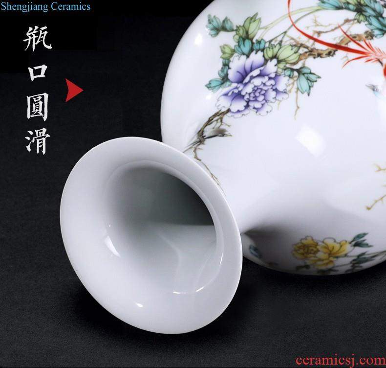 Jingdezhen ceramic vase furnishing articles archaize kiln crack glaze blue and white porcelain vase gourd classical household adornment