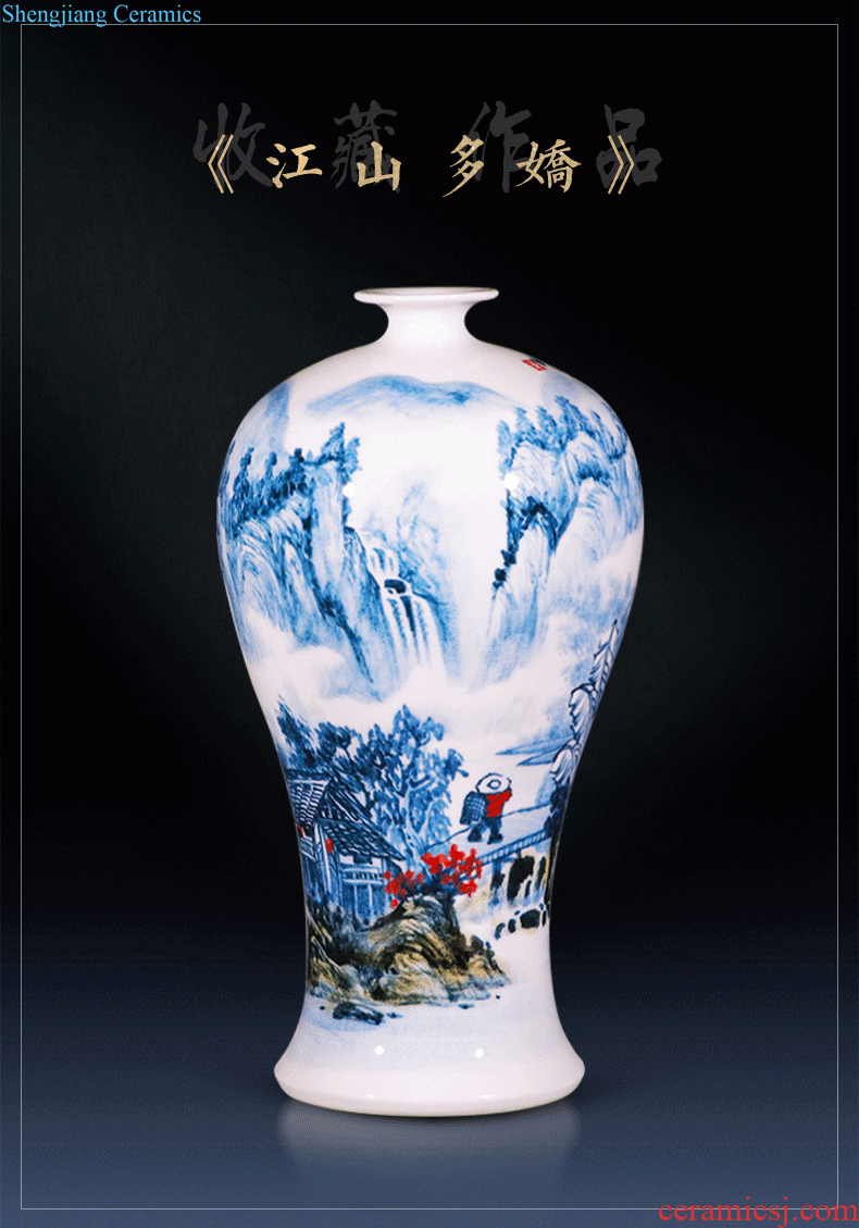 Jingdezhen ceramics hand-painted pomegranates of blue and white porcelain vase vases, Chinese porcelain of sitting room home furnishing articles