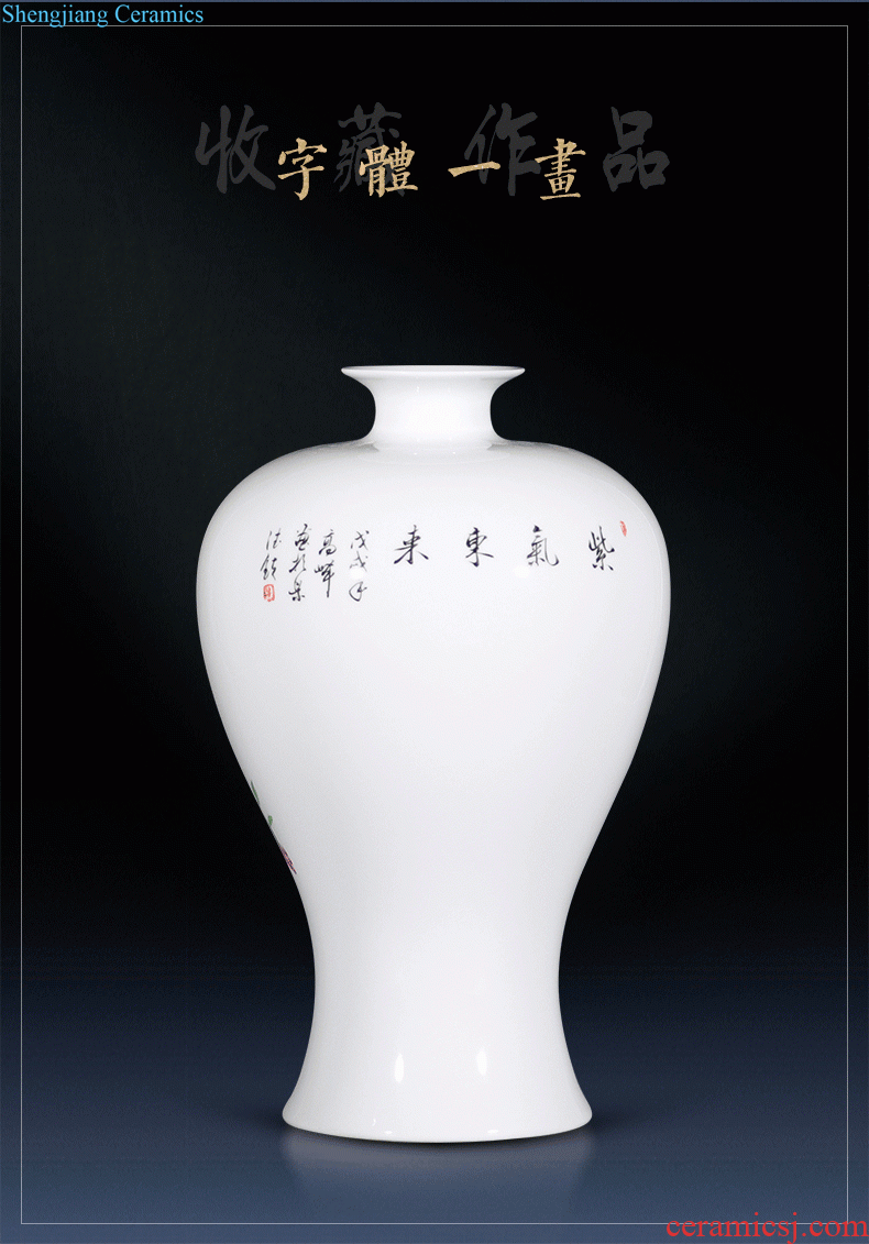 Jingdezhen ceramics vase flower arranging bouquets of dry place new Chinese style living room TV cabinet decoration home decoration