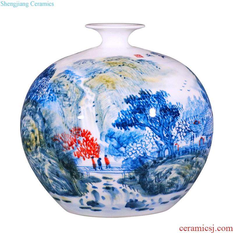 Jingdezhen ceramic creative furnishing articles jun porcelain kiln gourd vase contemporary household adornment wine sitting room decoration